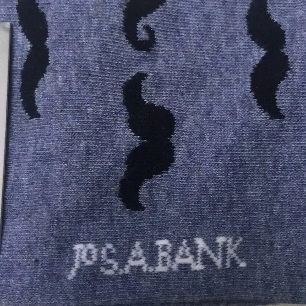 Jos. A. Bank Mustache Socks Heather Blue